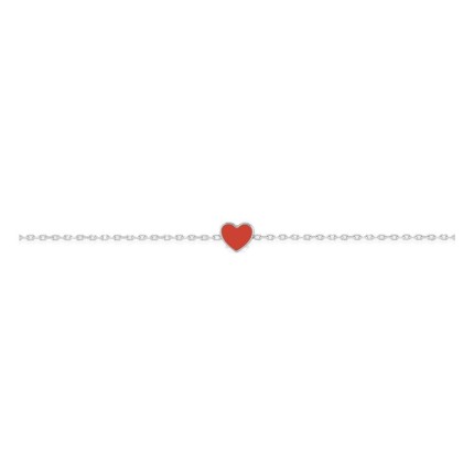 Pulsera infantil plata de ley 925 rodiada motivo corazón lacado