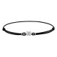 Pulseira cordão preto, zircónia 5 mm e prata 925 rodiada