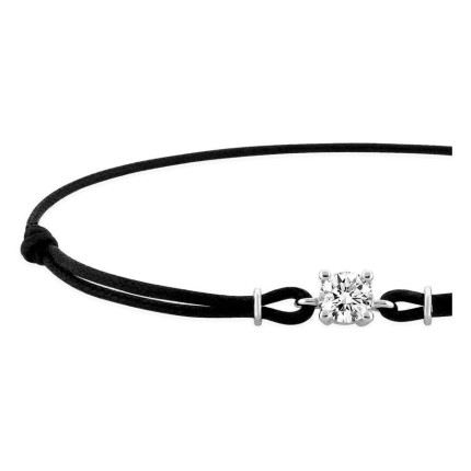 Pulseira cordão preto, zircónia 5 mm e prata 925 rodiada