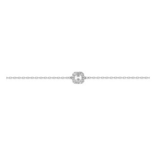Pulseira prata 925 rodiada com zircónia lapidação princesa
