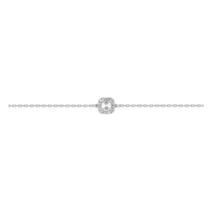 Pulseira prata 925 rodiada com zircónia lapidação princesa