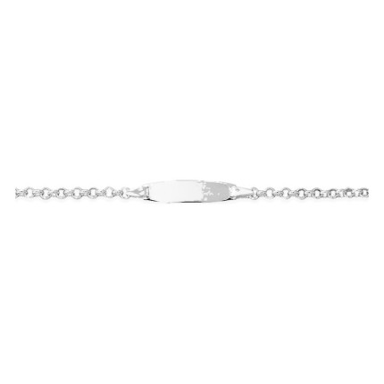 Pulseira bebé prata 925 rodiada chapa tonel