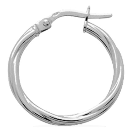 Pendientes aro 15 mm plata de ley 925 rodiada tubo 2 mm