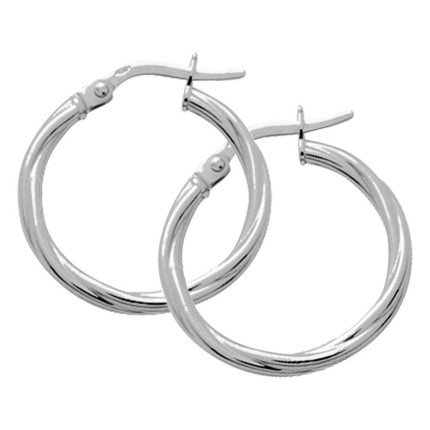 Brincos argola 15 mm prata 925 rodiada tubo 2 mm
