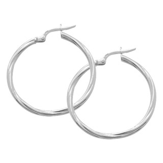 Argolas prata 925 rodiada 25 mm