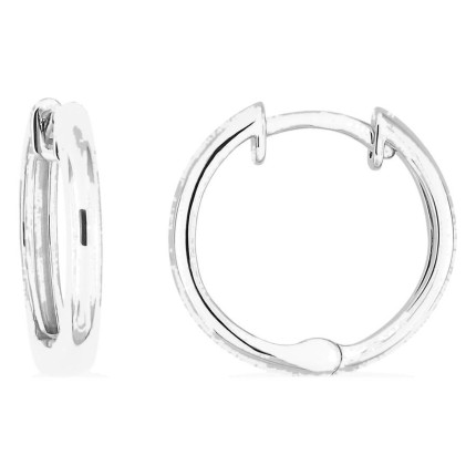 Pendientes aro plata de ley 925 rodiada 13 mm