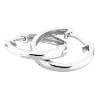 Brincos argola prata 925 rodiada 13 mm