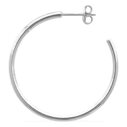 Pendientes aro 30 mm plata de ley 925 rodiada