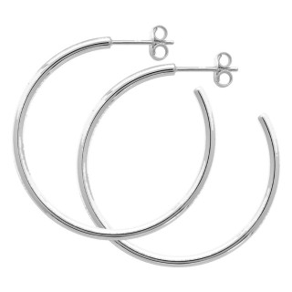 Brincos argola 30 mm prata 925 rodiada