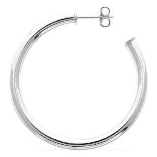 Brincos argola prata 925 rodiada 35 mm