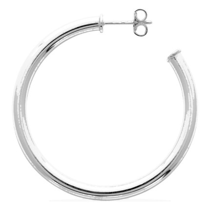 Brincos argola prata 925 rodiada 35 mm