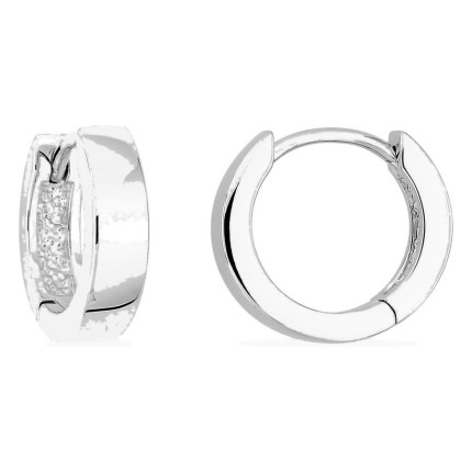 Pendientes aro 10,6 mm plata de ley 925 rodiada