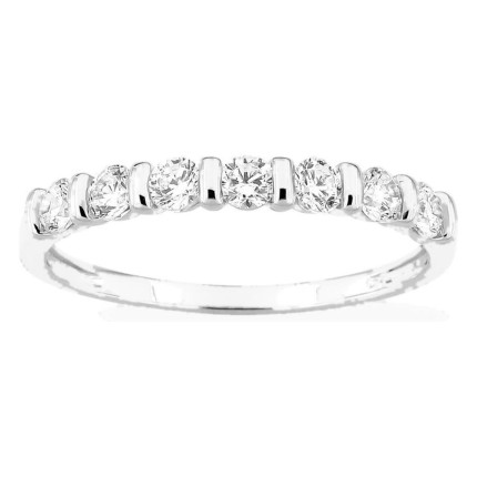 Anillo plata de ley 925 rodiada con circonitas blancas