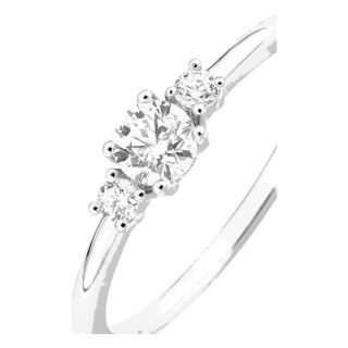 Anillo plata de ley 925 rodiada con tres circonitas