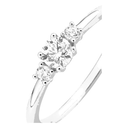 Anillo plata de ley 925 rodiada con tres circonitas