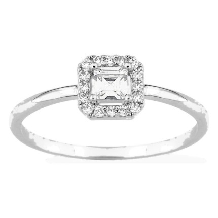 Anillo plata de ley 925 rodiada circonita talla princesa