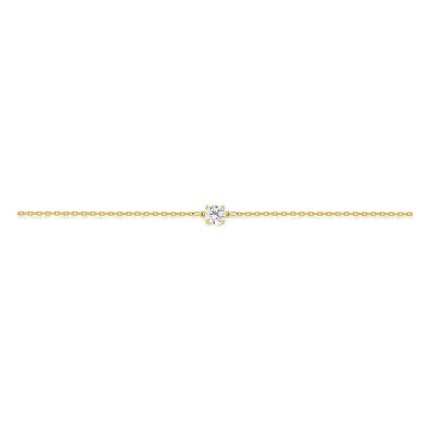 Pulseira ouro amarelo 750 ‰ com zircónia em cravação de garras