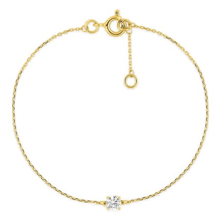 Pulseira ouro amarelo 750 ‰ com zircónia em cravação de garras