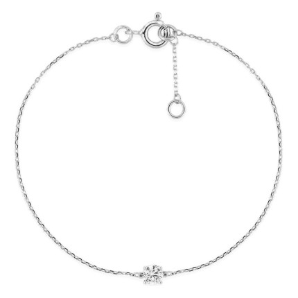 Pulseira ouro branco 750 ‰ com zircónia em cravação de garras