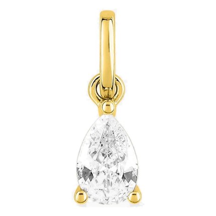 Pendente ouro amarelo 750 ‰ e zircónia lapidação pera