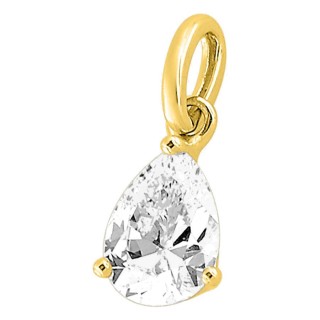 Pendente ouro amarelo 750 ‰ e zircónia lapidação pera