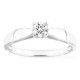 Anel solitário 4 garras prata 925 rodiada e zircónia 4 mm