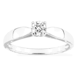 Anel solitário 4 garras prata 925 rodiada e zircónia 4 mm