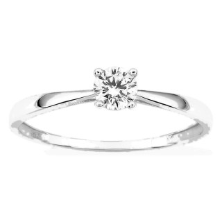 Anel ouro branco 750 ‰ com zircónia 0,30 ct
