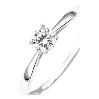 Anillo oro blanco 750 ‰ con circonita 0,30 ct