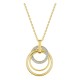 Collar motivos circulares entrelazados bañado en oro con circonitas