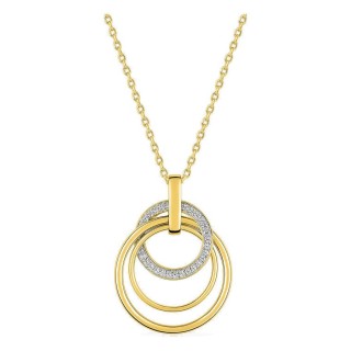 Collar motivos circulares entrelazados bañado en oro con circonitas