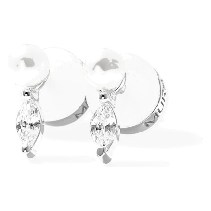 Pendientes Sirène de botón plata