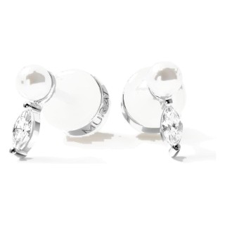 Pendientes Sirène de botón plata