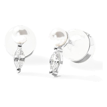 Brincos Sirène de botón prata