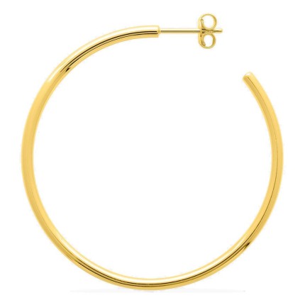 Brincos meia argola 40 mm banhados a ouro