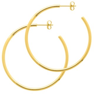 Pendientes medio aro 40 mm bañados en oro