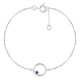 Pulsera círculo de oro blanco 9K con zafiro
