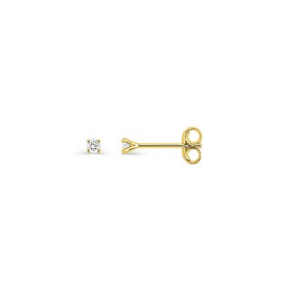 Pendientes de botón de oro amarillo 18K con diamante GH-P 0,060 ct