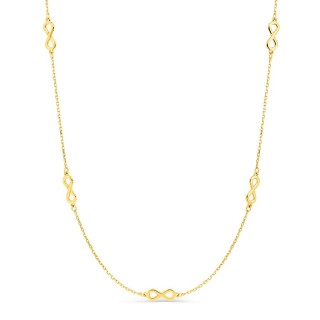 Collar de oro amarillo 18K con motivos infinito