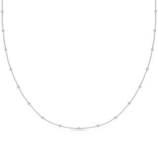 Cadena de bolas de 1,5 mm de plata de ley 925 rodiada