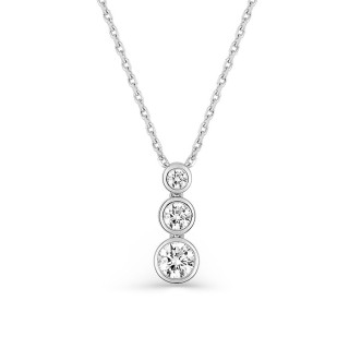 Collar de plata de ley 925 rodiada con circonitas de distintos tamaños