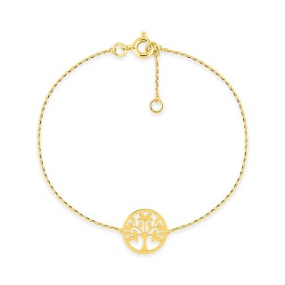 Pulsera árbol de la vida de oro amarillo 18K
