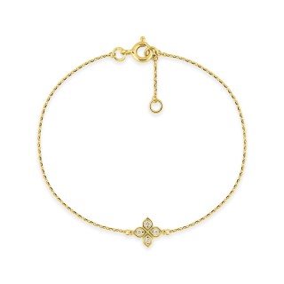 Pulseira de fantasia em ouro amarelo 18K com diamantes 0,05 ct