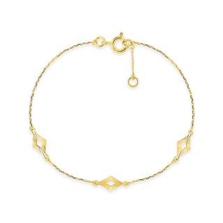 Pulsera de oro amarillo 18K con motivo de rombo repetido