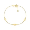 Pulsera de oro amarillo 18K con motivo de rombo repetido