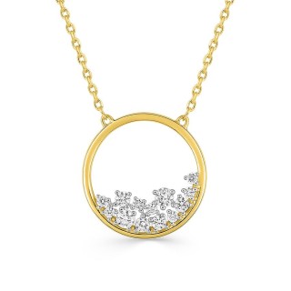 Collar chapado en oro con circonitas en copo de nieve y rodio