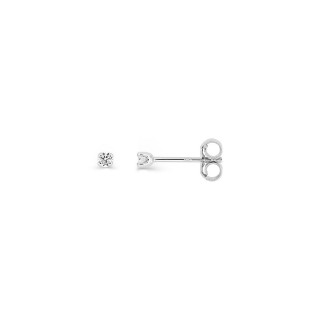Pendientes de botón de oro blanco 18K con diamante 0,06 ct
