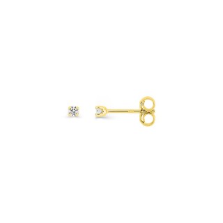 Pendientes de botón de oro amarillo 18K con diamante 0,06 ct