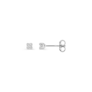 Pendientes de botón clásicos de oro 18K con diamante GH-P 0,150 ct
