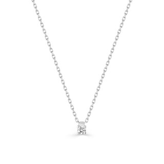 Collar de oro blanco 9K con diamante 0,04 ct